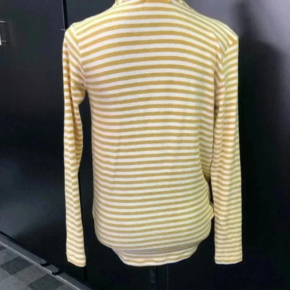 Mesh & Lace V-neck wrap front,elastic hem line,horizontal stripe,cuddly soft - Picture 4 of 10